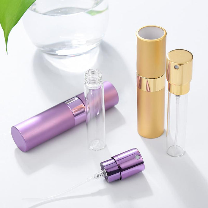 8ml Metal Aluminum Perfume Bottle Cosmetic Spray Bottle Portable Empty Bottle Travel Sub-bottle Liner Glass