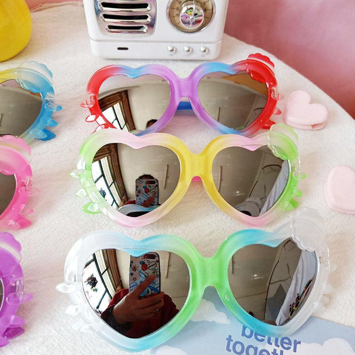 Children's Colorful Heart Shape Cartoon Cat Sunglasses