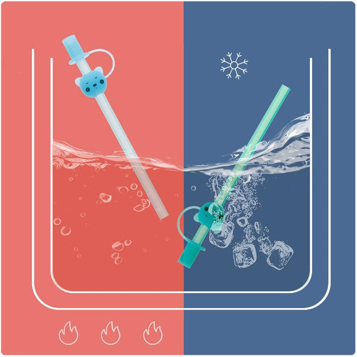 Children's Large Diameter Silicone Straw with Lid