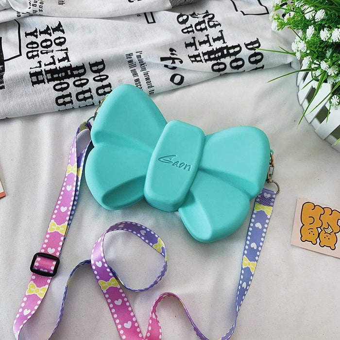 Children Silicone Coin Purse Cute Bow Girl Shoulder Bag