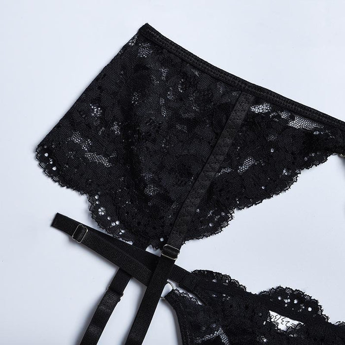 Sexy Lingerie Women's Lace Push Up Underwear Three-piece Set