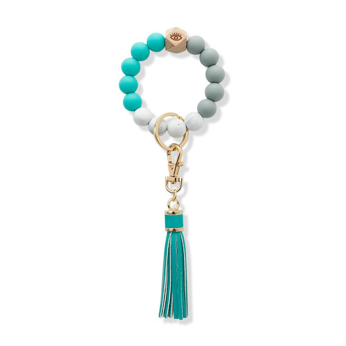 New Tassel Wood Bead Bracelet Silicone Bracelet Key Chain