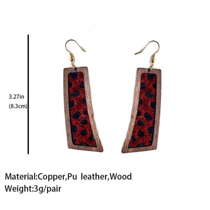 Simple Leopard Print Western Leather Women's Earrings