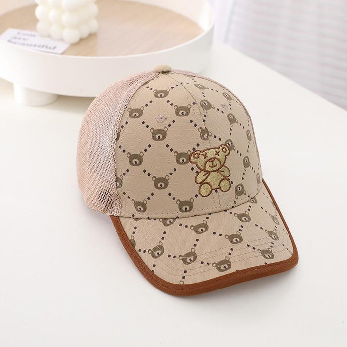 Summer Children's Gypsophila Bear Hip Hop Sunshade Mesh Cap