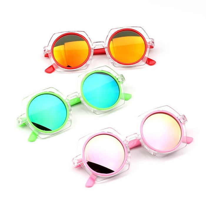 Children's Sunglasses New transparent frame reflective color