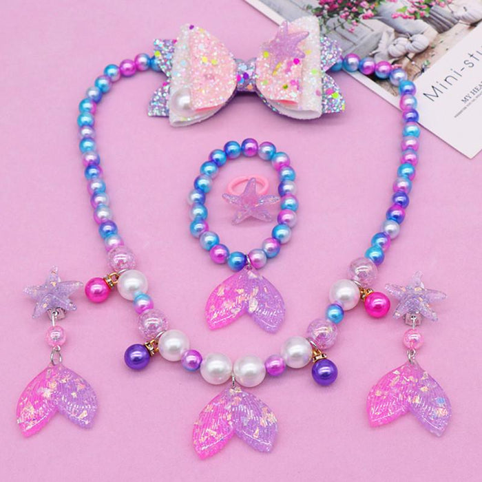 Children's Necklace Ocean Mermaid Cartoon Jewelry Set