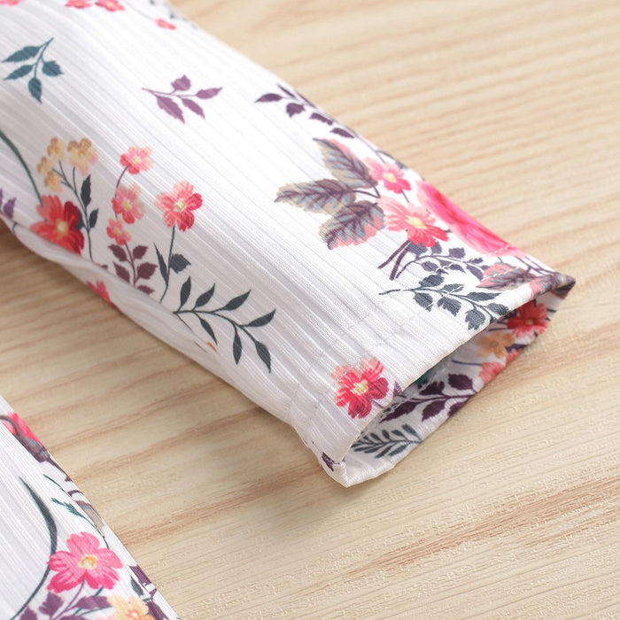 Pit stripe solid color small fly sleeve stitched cardigan girl's dress