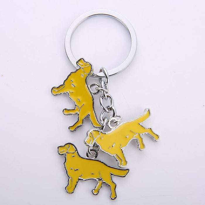 Cartoon Pet Dog Metal Keychain