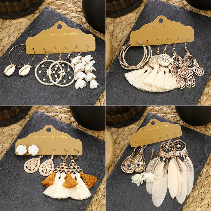 3 pairs/set Earrings Bohemian Style Jewelry X0X36201