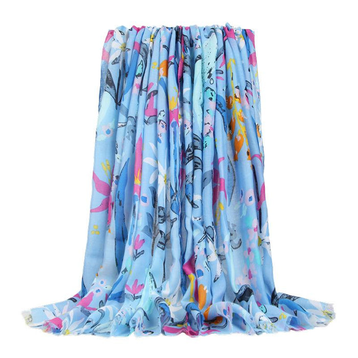 Women's Satin Printing Scarf Shawl