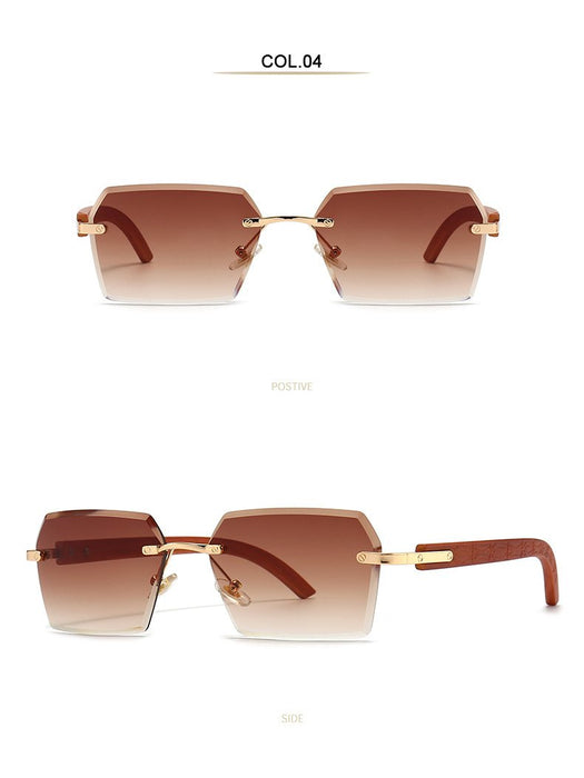 Men's and women's small frame personalized metal rimless Sunglasses