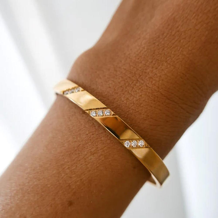 High Quality Stainless Steel Open Gold Bracelet