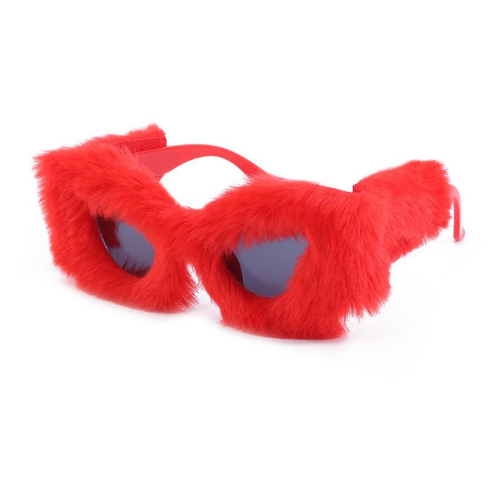 Plush Sunglasses Women's Fashion Cat's Eye Sunglasses