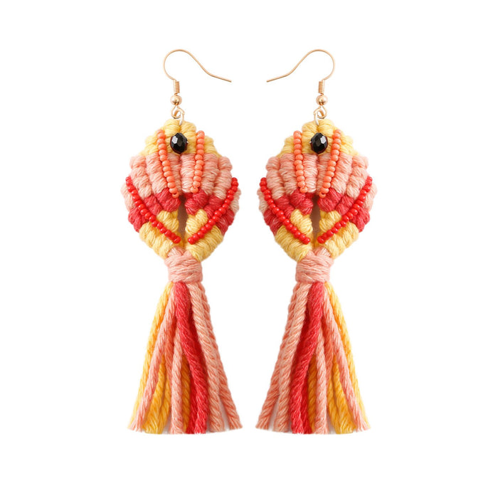 Bohemia Fish Sytle Hand Woven Tassel Earrings