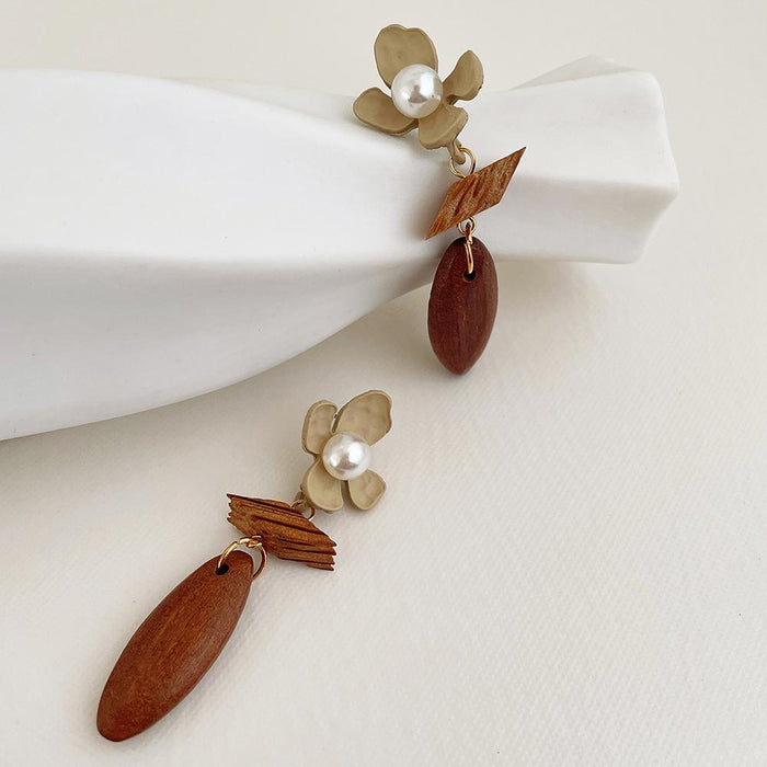Vintage Pearl Flower Earrings Women's Fashion Jewelry