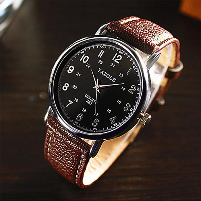 Yazole Watch Vintag Quartz Business Fashion Unique Leisure Leather Watch