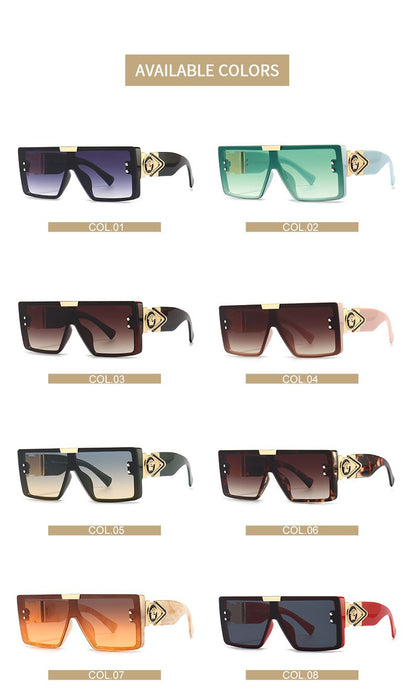 Large frame sunglasses frameless conjoined Sunglasses