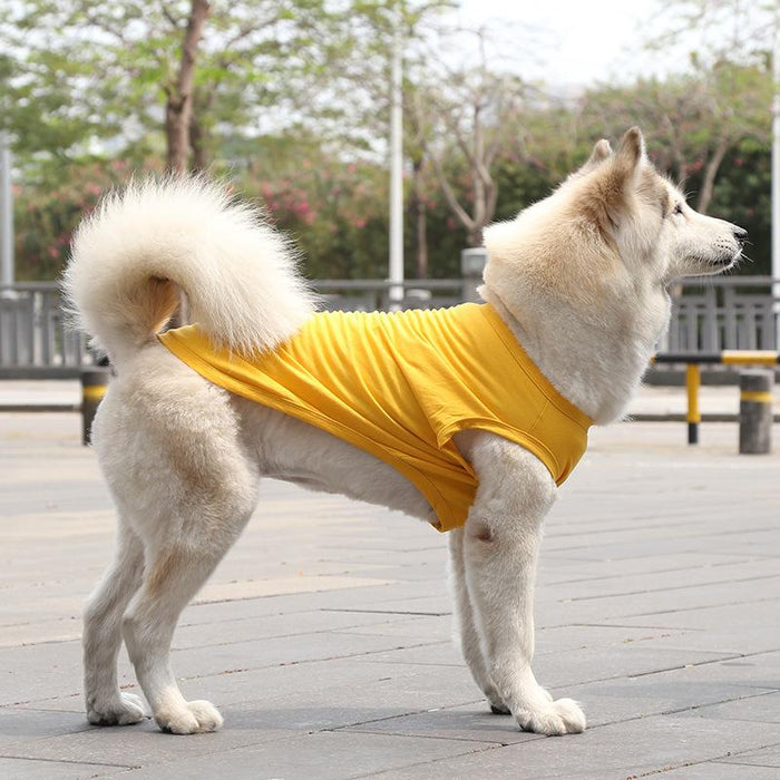 Pet Clothes Dog Cat Solid Color Cotton Vest Dog Jacket