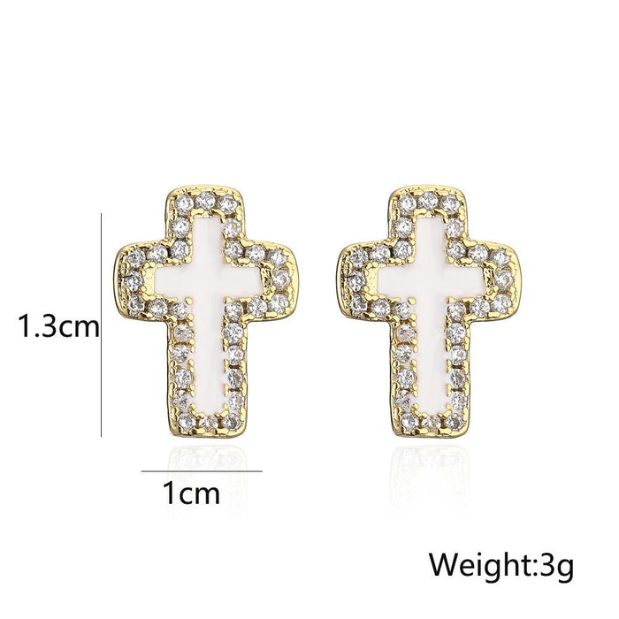 Fashion Pop Cross Zircon Women's Earrings