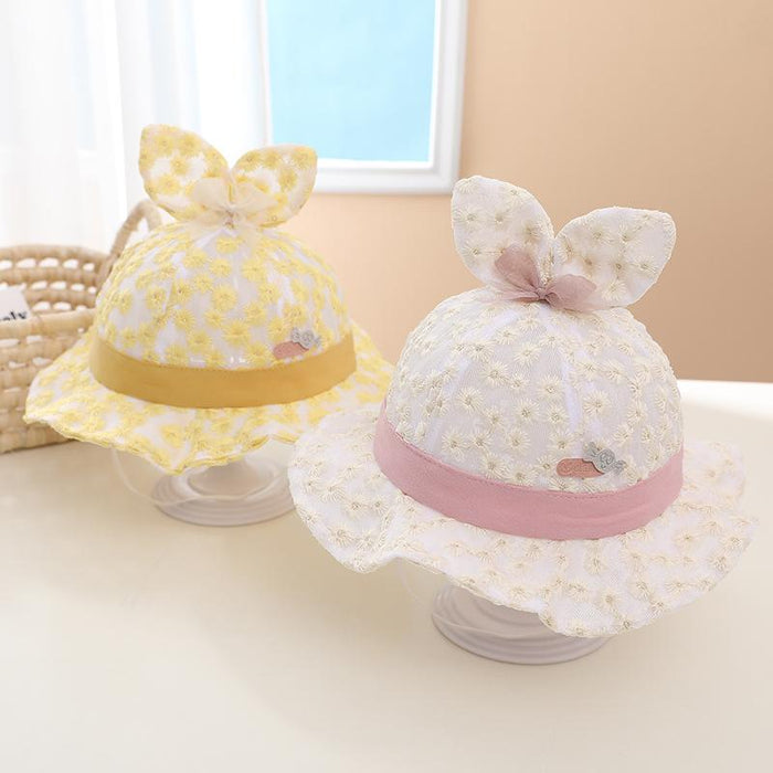 Summer Lace Rabbit Ear Children's Fisherman's Net Hat