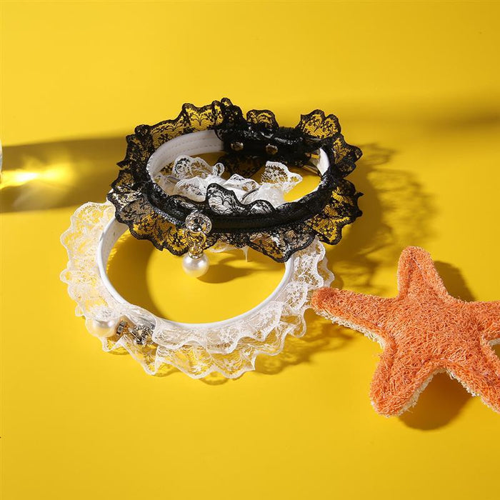 Pet Collar Adjustable Lace Decor Cat Dog Necklace Collar Pet Supplies Party Dress Up Hair Accessories