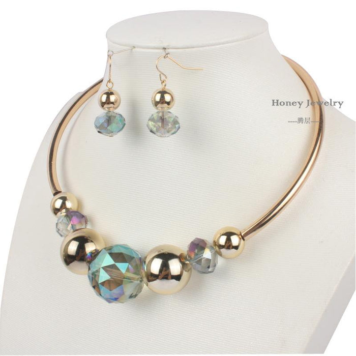 Women's Jewelry Crystal Glass Short Necklace Accessories