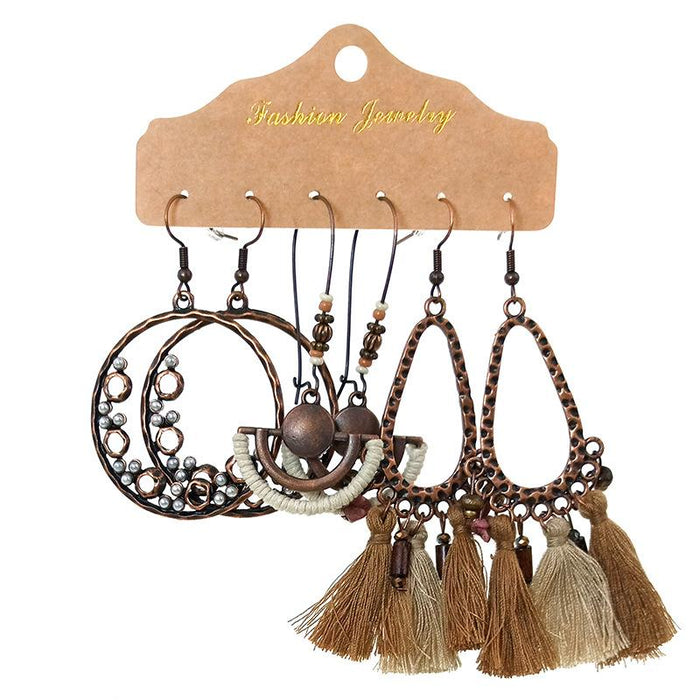 3 pairs/set Earrings Bohemian Style Jewelry X0X36204