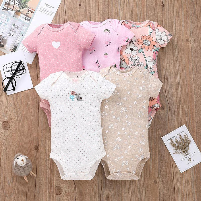5pc Pack Cartoon Baby Summer Jumpsuit