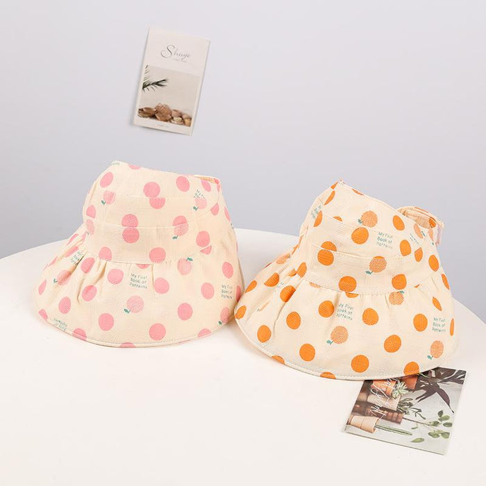 Summer Colorful Dot Children's Foldable Empty Top Sunshade Hat