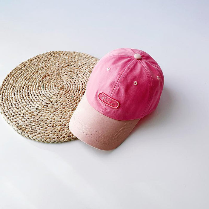 Fashion Color Block Simple Embroidered Children's Baseball Cap
