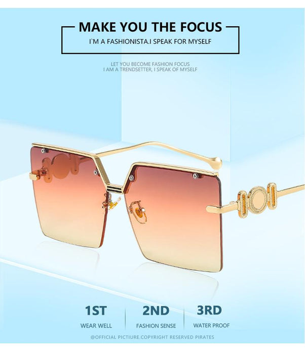 Sunglasses half frame metal gradient Sunglasses