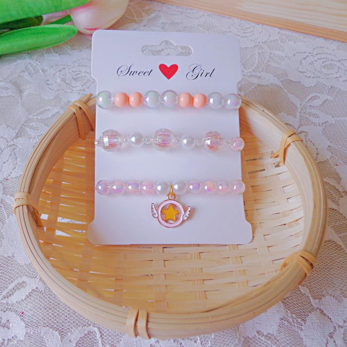 Children's Bracelet Set Beaded Plastic Toy Accessories