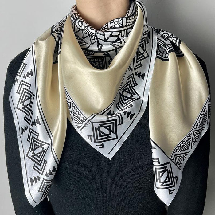 Retro Mysterious Compass Ancient Aztec National Style 90cm Square Towel