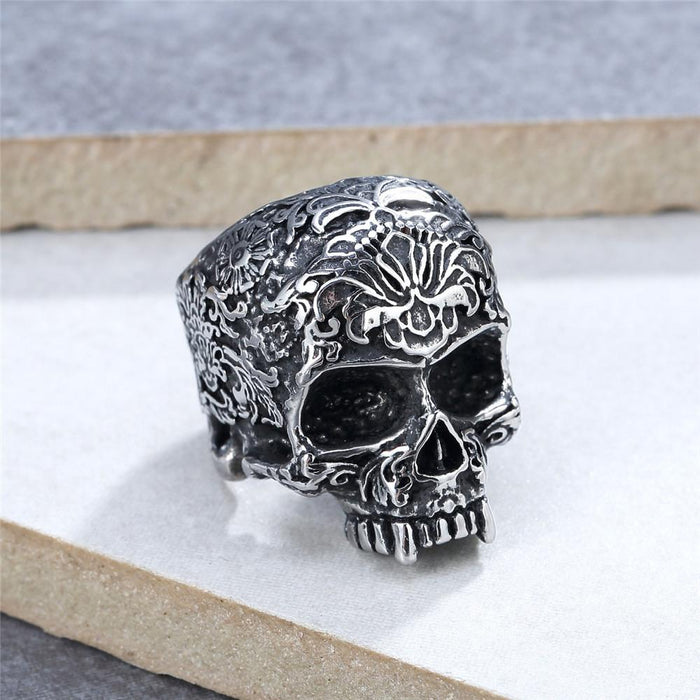 High Quality Personality Retro Rock Band Skull Titanium Steel Ring