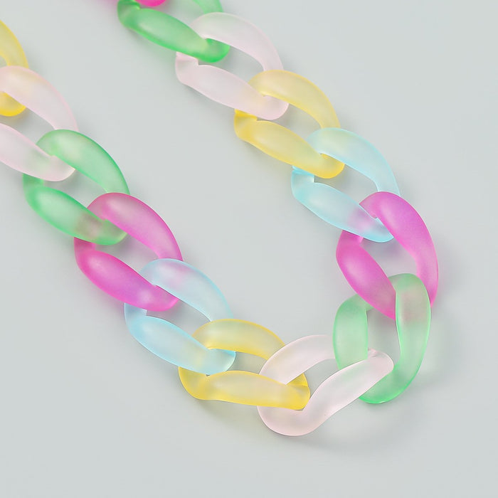 Women's Boho Multicolour Resin Clavicle Chain Necklace