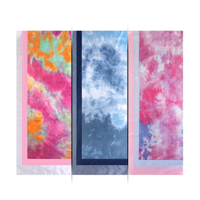 Tie Dyed and Printed New Satin Scarf Sunscreen Shawl