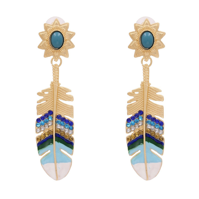 New Female National Style Feather Earrings Accessories
