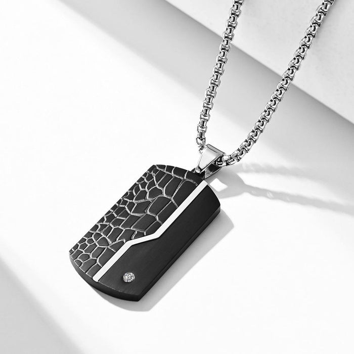 Men's Fashion Stainless Steel Titanium Steel Black Pendant