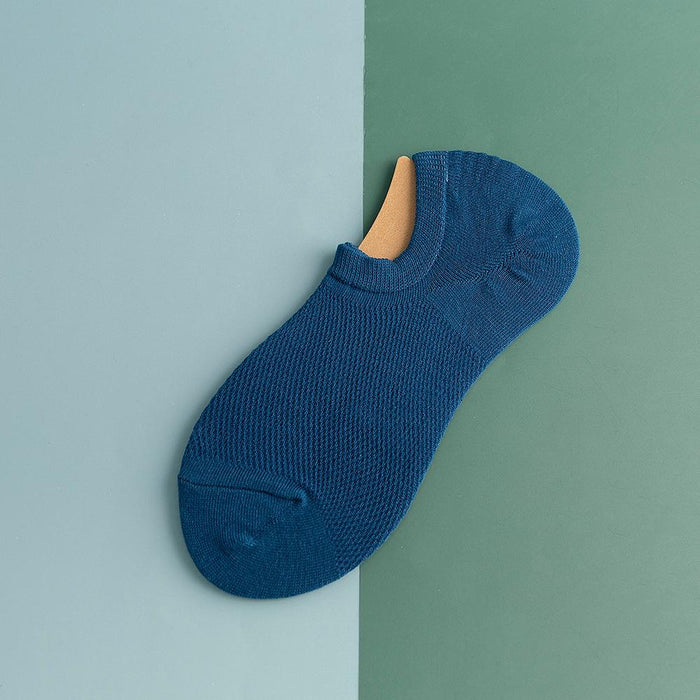 Casual Men's Solid Color Mesh Sweat Absorbing Breathable Invisible Socks