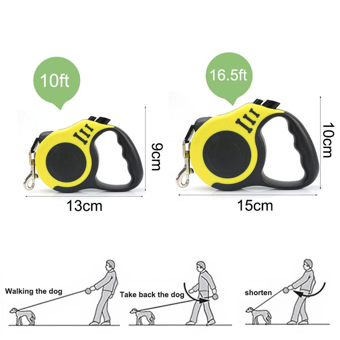 3/5M Dog Leash Durable Leash Automatic Retractable Walking Leash