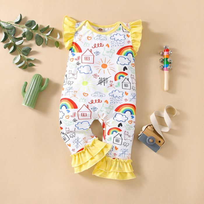 Rainbow graffiti SHORT SLEEVE BODYSUIT