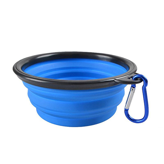 1000ML Silicone Dog Feeding Bowl With Carabiner Folding Cat Bowl