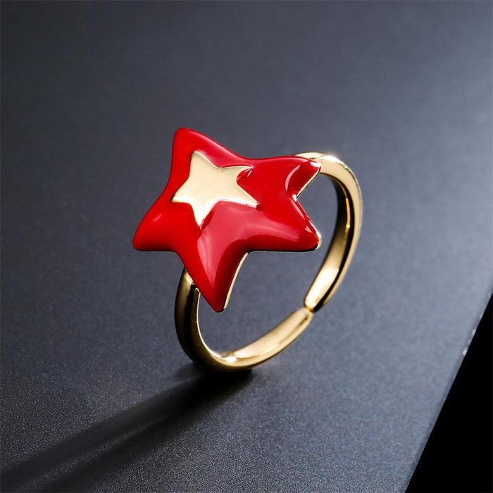 New Fashion Irregular Pentagram Open Ring