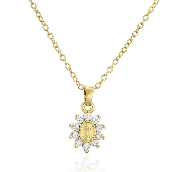 New Exquisite and Small Zircon Virgin Pendant Necklace