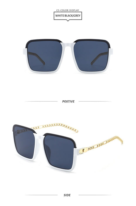 Gradient color black large frame sunglasses