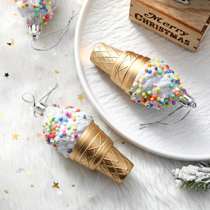 3pcs/Box Christmas Ball Ornament Balice Ice Cream Candy