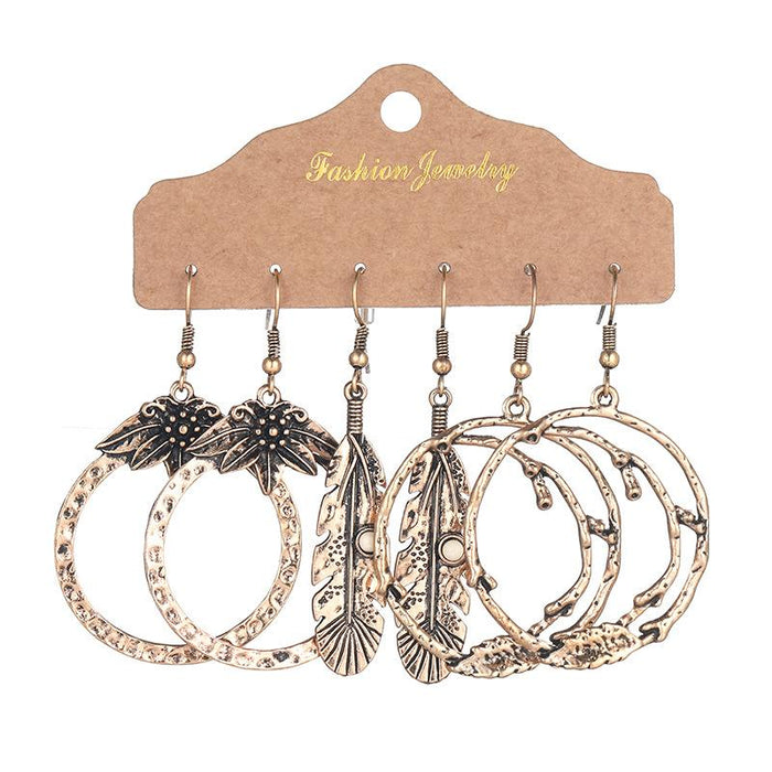 3 pairs/set Earrings Bohemian Style Jewelry X0X36215