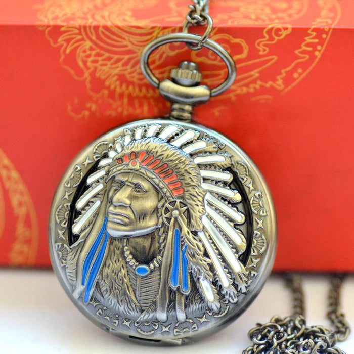 New Bronze Vintage Retro Wall Indian Pattern Pocket Watch