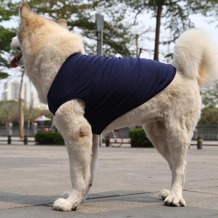 Pet Clothes Dog Cat Solid Color Cotton Vest Dog Jacket