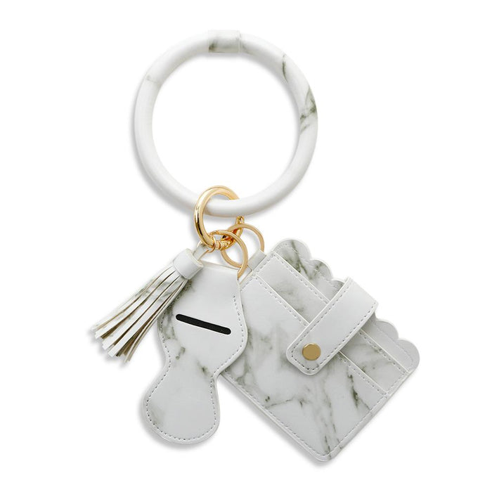 New PU Leather Tassel Wrist Key Chain Pendant Card Bag Bracelet